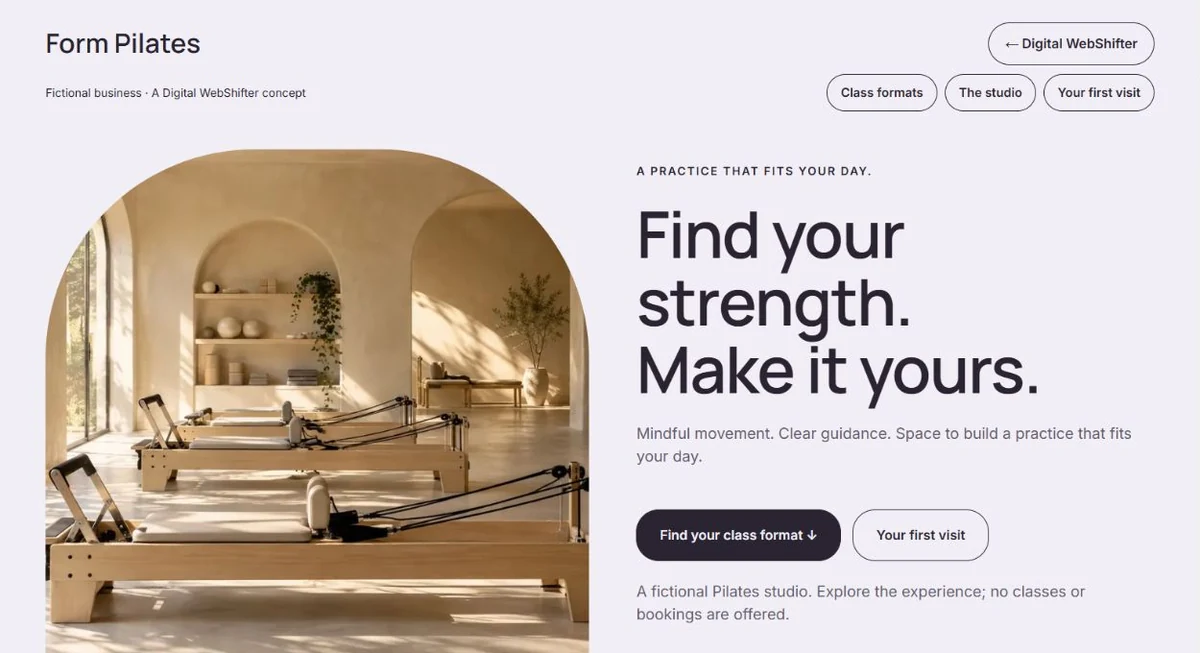 Actual Form concept website by Digital WebShifter