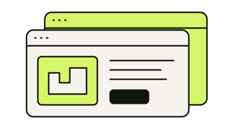 Layered browser illustration for a new small-business website